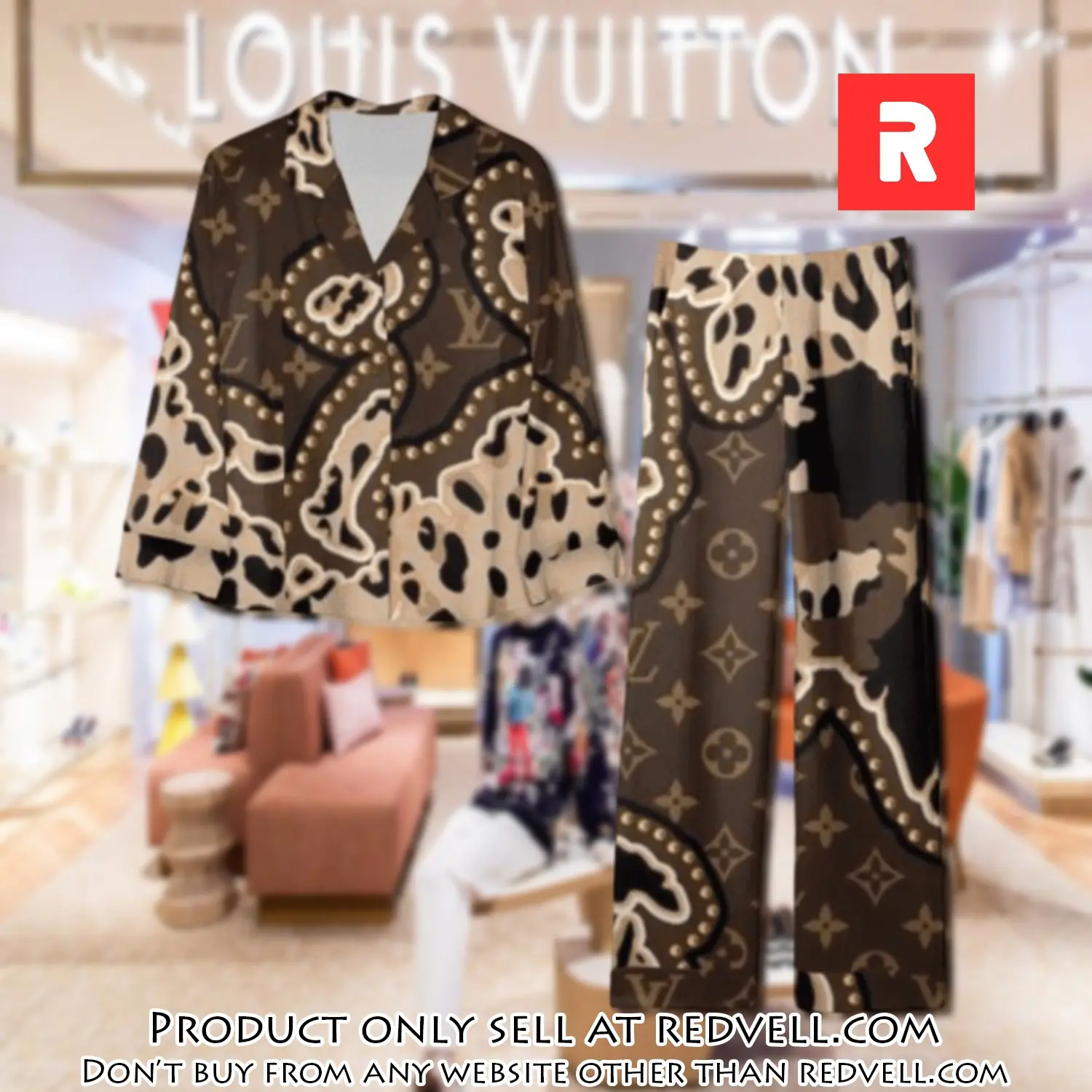 Trending luxury lv satin pajama set pjs1083 rv5534490